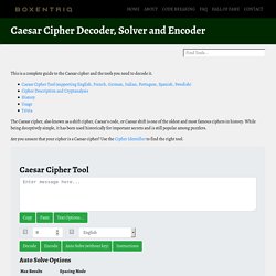 Caesar cipher solver, decoder and encoder