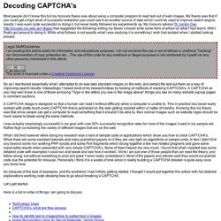 Decoding CAPTCHA's