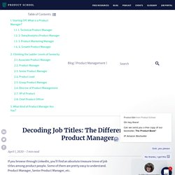 Decoding Job Titles: The Different Types of Product Manager - Product School