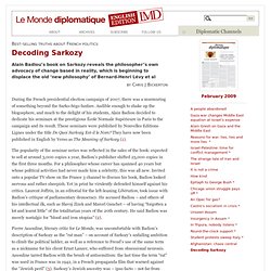 Decoding Sarkozy - Monde diplo