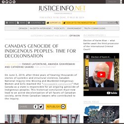 Canada’s genocide of Indigenous peoples: Time for decolonisation - JusticeInfo.net