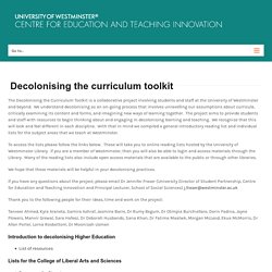 Decolonising the curriculum toolkit – CETI