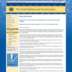 The United Nations and Decolonization - Declaration