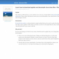 Learn how to download applets and decompile Java class files - Part 2