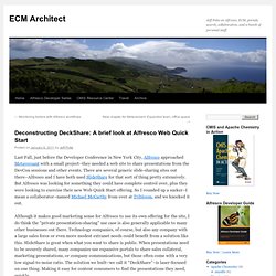 Deconstructing DeckShare: A brief look at Alfresco Web Quick Start