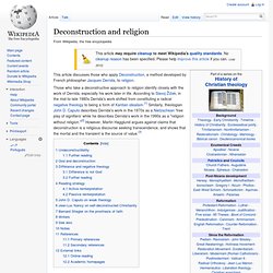Deconstruction and religion