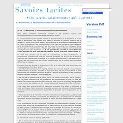 La Réflexivité, la décontextualisation et la transférabilité at Savoirs tacites - par Ariel Doulière