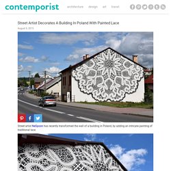 Street Artist Decorates A Building In Poland With Painted Lace