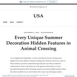 Every Unique Summer Decoration Hidden Features in Animal Crossing – USA