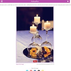 wine glass used as candle holder. put a flower or decoration under. : wedding black blue brown candle decoration diy flowers gold green ivory navy orange pink purple reception red silver teal white wine glass yellow Cand