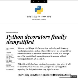 Python decorators finally demystified
