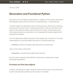 Decorators and Functional Python