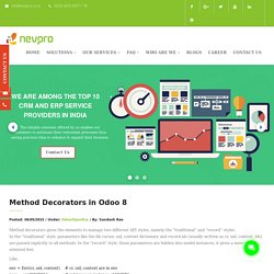 Method Decorators in Odoo 8 – ERP System