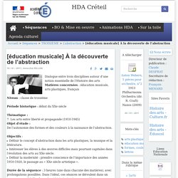 [éducation musicale] À la découverte de l'abstraction - HDA Créteil