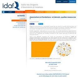 IDAF - Cafés découverte et ateliers - Associations et fondations : et demain, quelles ressources ?