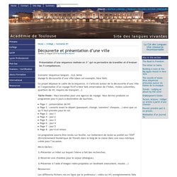 Découverte et présentation d'une ville - [English website of the Académie de Toulouse]