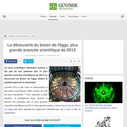 La découverte du boson de Higgs, plus grande avancée scientifique de 2012