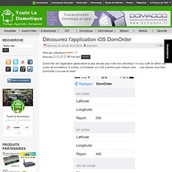 Découvrez l'application iOS DomOrder