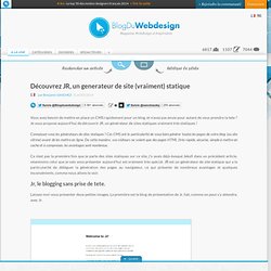 Découvrez JR, un generateur de site (vraiment) statique