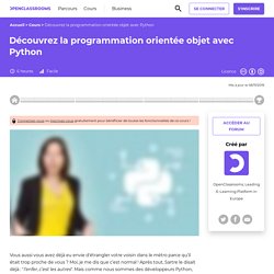 Découvrez la programmation orientée objet avec Python