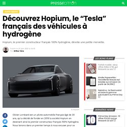 Découvrez Hopium, le "Tesla" français des véhicules à hydrogène