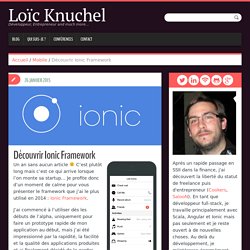 Découvrir Ionic Framework