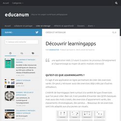 Continuité pédagogique - Créer des QCM et exercices avec Learningapps