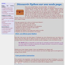 Découvrir Python