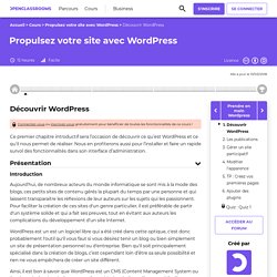 Découvrir WordPress - Propulsez votre site avec WordPress