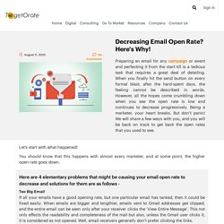 Decreasing Email Open Rate? Here's Why!