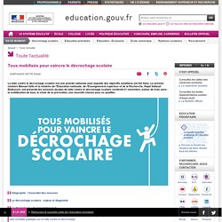 Tous mobilisés pour vaincre le décrochage scolaire