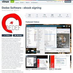 Dedee Software - ebook signing on Vimeo