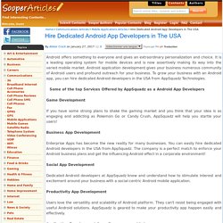 Hire Dedicated Android App Developers in The USA