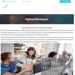 Hire Dedicated Python Developer - Python (Django) Programmer Sydney