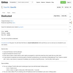 Dedicated · OpenRA/OpenRA Wiki