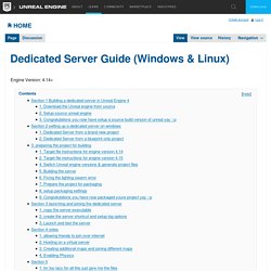 Dedicated Server Guide (Windows & Linux)