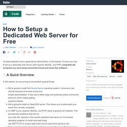 How to Setup a Dedicated Web Server for Free