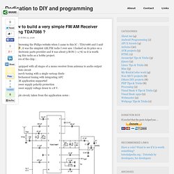How to build a very simple FM/AM Receiver using TDA7088 ?