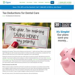 Can I get a tax deduction for dental work?