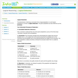 Logical Deduction Important Formulas - Logical Reasoning Questions and Answers