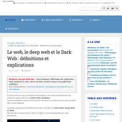 Le web, le deep web et le Dark Web : définitions et explications