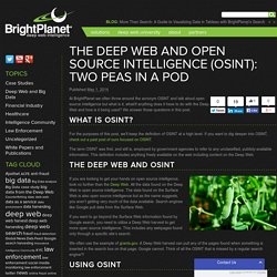 The Deep Web and Open Source Intelligence (OSINT): Two Peas in a Pod