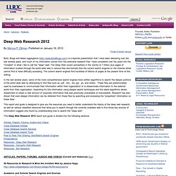 Deep Web Research 2012