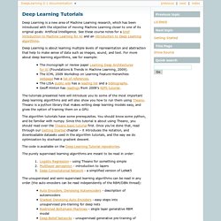Deep Learning Tutorials — DeepLearning 0.1 documentation