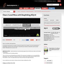 Clean 2 Level Menu with Deeplinking AS3 01 - Flash Components