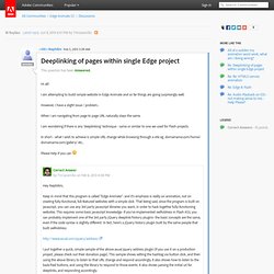 Deeplinking of pages within single Edge project