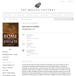 Rome devant la défaite - Collection Études anciennes - Les Belles Lettres