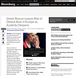 Greek Rescue Leaves Europe Default Risk Alive