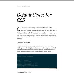 Default Styles for CSS