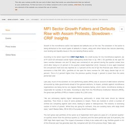 MFI Sector Growth Falters and Defaults Rise with Assam Protests, Slowdown - CRIF Insights